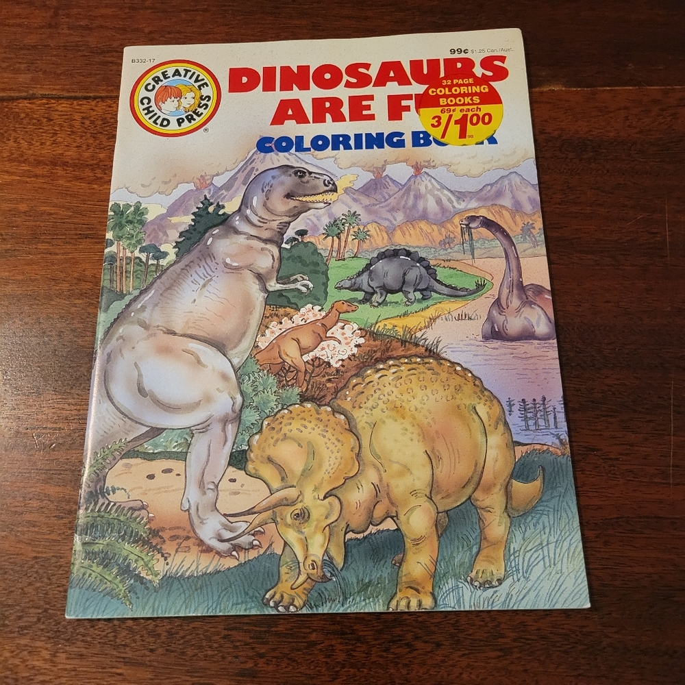 Dinosaurs Are Fun Vintage Coloring Book NEW
